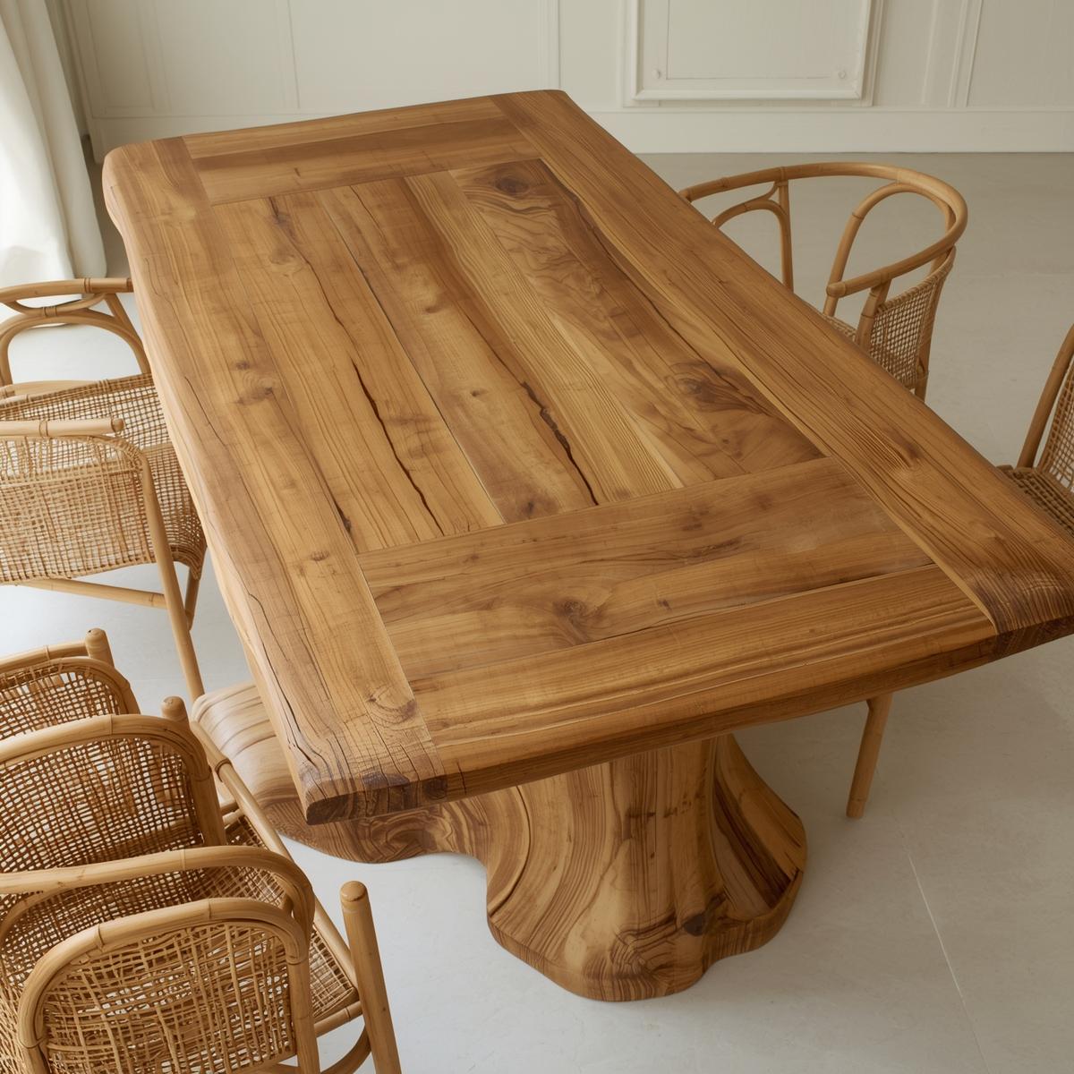 Meja Makan Bambu Natural